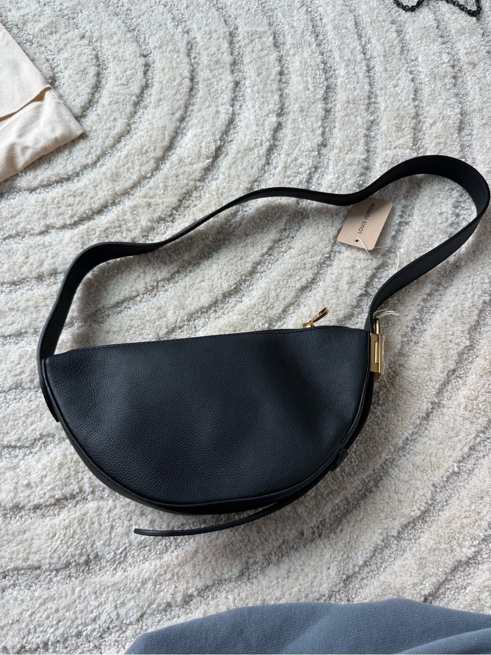 Louis Vuitton Black Half-Moon Leather Mini Crossbody